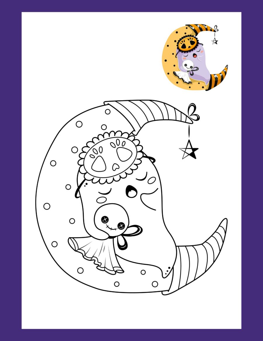 Halloween-themed downloadable coloring book